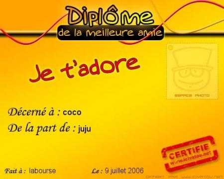 le diplome pour ma meilleure amie
